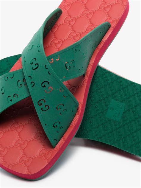 why does gucci use green and red|Gucci red and green slides.